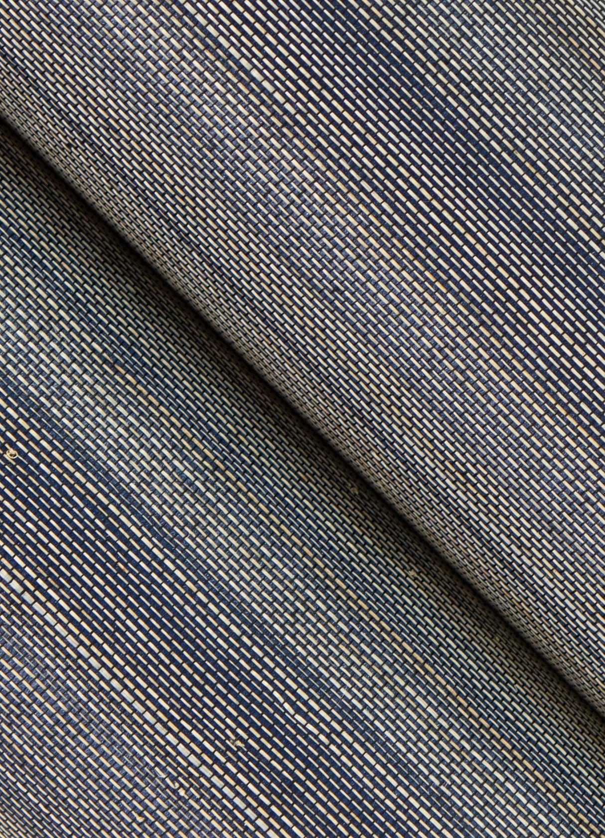 Mai Indigo Grasscloth Wallpaper with Textured Fabric & Woven Look - A?Street Prints 2923-86104