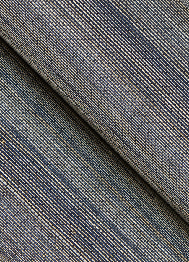 Mai Indigo Grasscloth Wallpaper with Textured Fabric & Woven Look - A?Street Prints 2923-86104