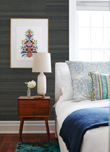Mai Indigo by A-Street Prints Unpasted Abaca Grasscloth Woven Textured Coastal Residential Wallpaper 36-in by 24-ft Roll - GRL86104