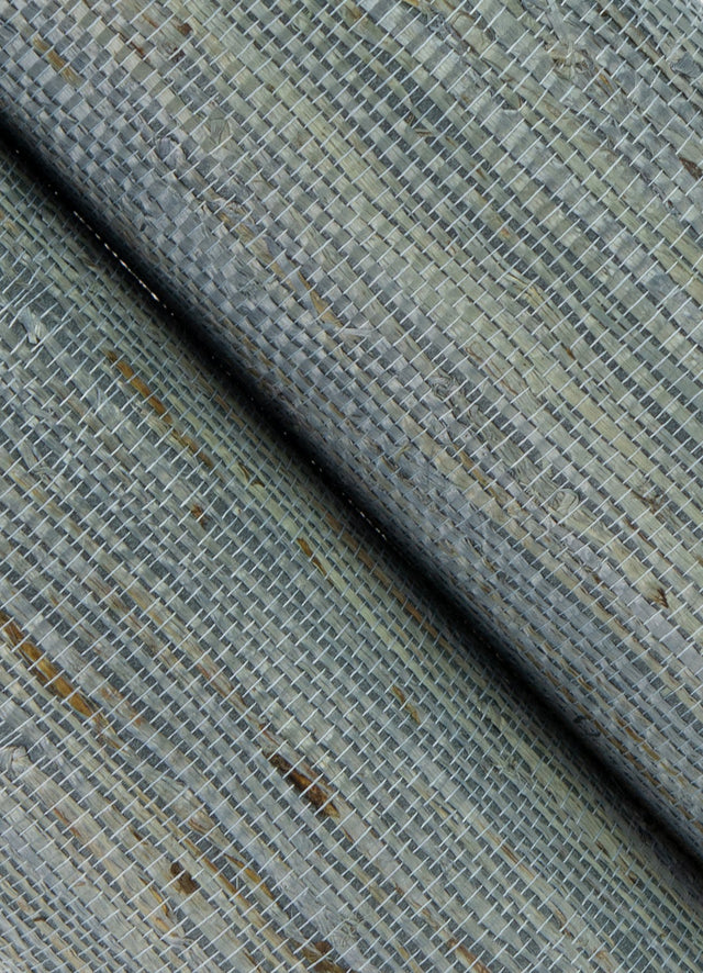 Aiko Slate Sisal Grasscloth Wallpaper with Coastal Fabric & Woven Texture - Brewster 2923-86124