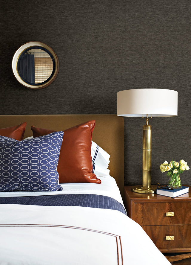 Jia Charcoal Paper Weave Grasscloth Wallpaper, Modern Fabric & Woven Textures - A?Street Prints 2923-86141