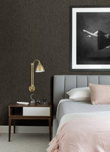 Jia Charcoal Paper Weave Grasscloth Wallpaper, Modern Fabric & Woven Textures - A?Street Prints 2923-86141