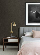Jia Charcoal by A-Street Prints Modern Unpasted Textured Paper Weave Grasscloth Wallpaper Roll 36-in x 24-ft, Covers About 72 sq ft - GRL86141