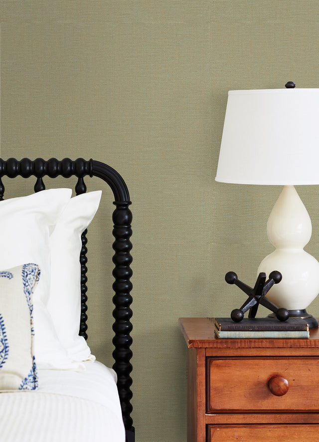 Yanyu Sage Paper Weave Wallpaper with Distressed Textures in Farmhouse Style - 2923-86143