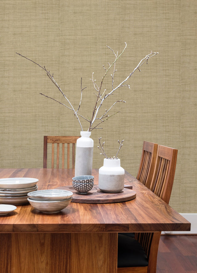Cheng Wheat Woven Grasscloth Wallpaper with Fabric & Woven Textures Pattern, Farmhouse Style - A-Street Prints 2923-88014
