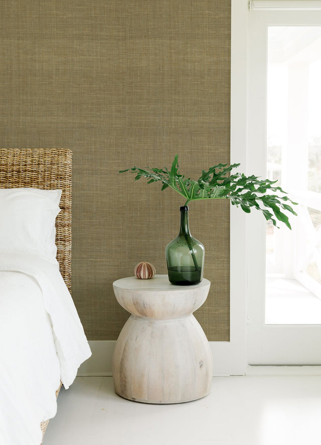 Cheng Light Brown Woven Grasscloth Wallpaper with Raffia Fabric & Woven Texture - A-Street Prints 2923-88015