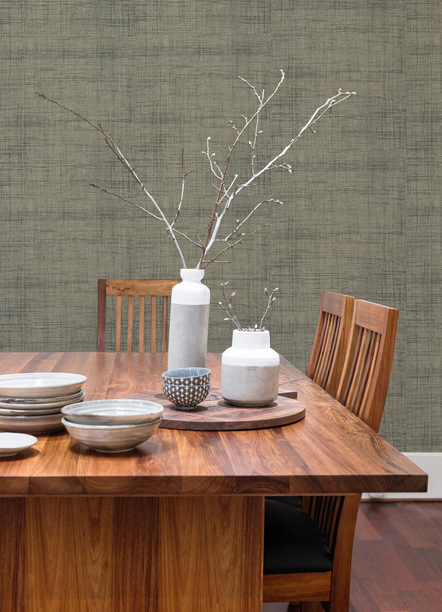 Cheng Light Grey Woven Grasscloth Wallpaper, Fabric & Woven Textures Farmhouse Style - A-Street Prints 2923-88017