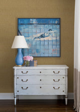 Genji Light Brown Woven Wallpaper with Fabric & Woven Textures Farmhouse Style - 2923-88022