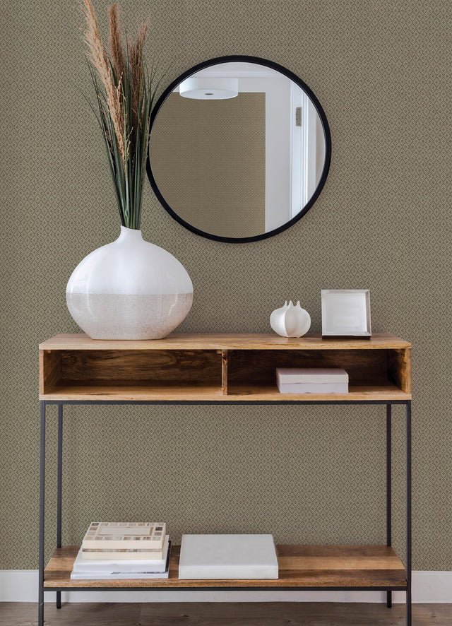 Genji Brown Woven Wallpaper with Fabric & Woven Textures - A-Street Prints 2923-88023