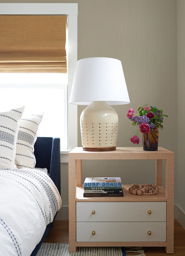 Zhu Cream String Wallpaper with Textured Cotton Yarn Laminate Grasscloth - A-Street Prints 2923-88032