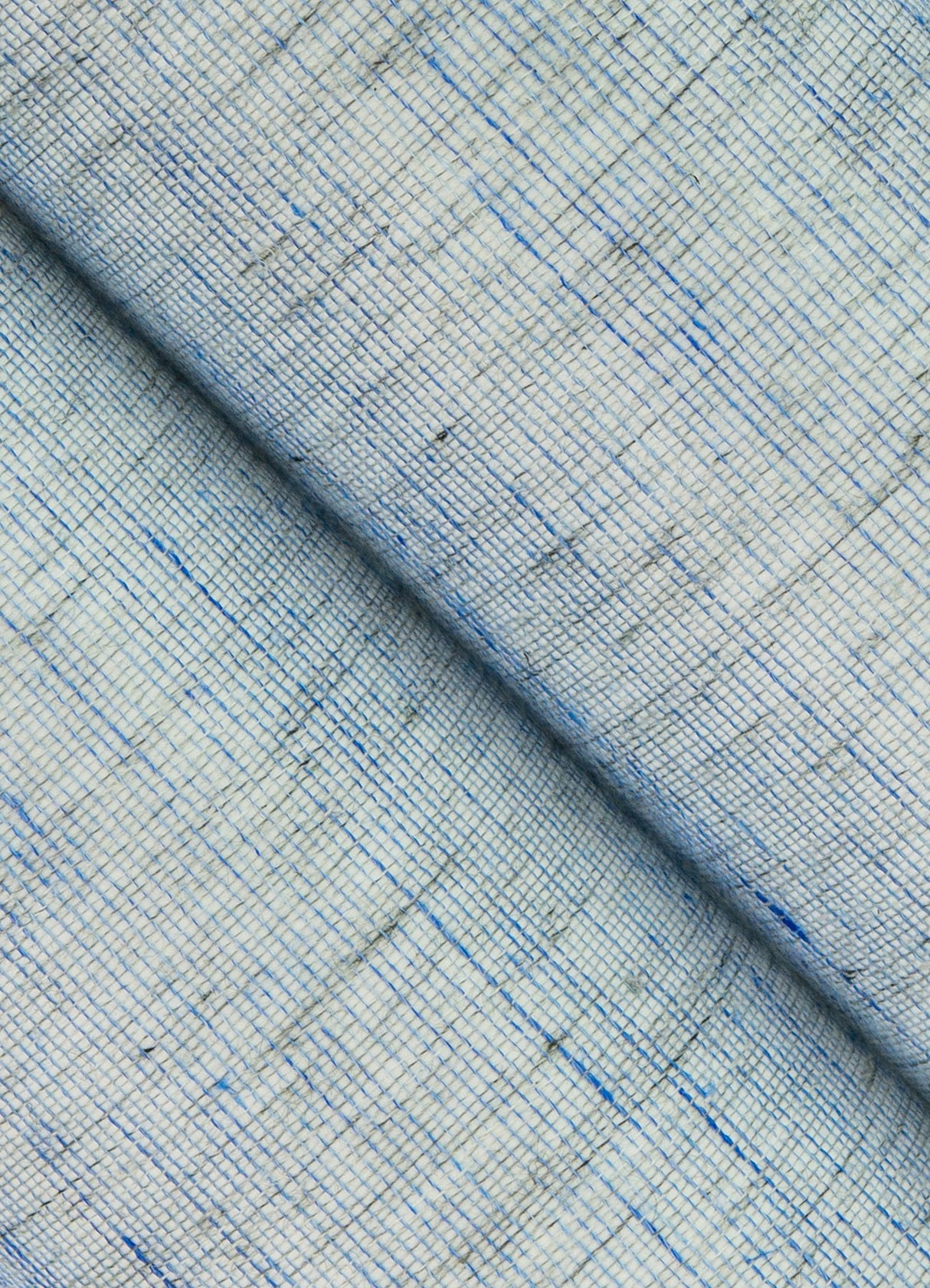 Lihua Blue String Linen Texture Wallpaper with Fabric & Woven Textures Pattern, Farmhouse Style - Brewster 2923-88040