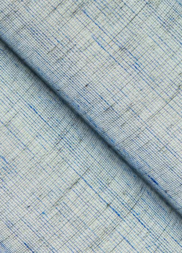 Lihua Blue String Linen Texture Wallpaper with Fabric & Woven Textures Pattern, Farmhouse Style - Brewster 2923-88040