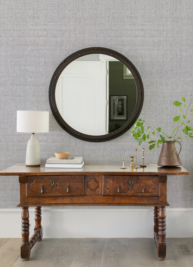 Lihua Purple String Wallpaper with Linen Weave Texture - Brewster 2923-88041