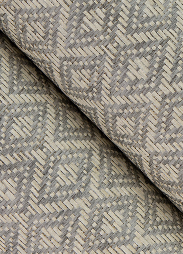 Hui Stone Paper Weave Grasscloth Wallpaper with Geometric Diamond Pattern - A-Street Prints 2923-88042