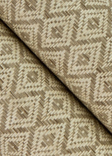 Hui Beige Paper Weave Grasscloth Wallpaper with Geometric Diamond Weave - A?Street Prints 2923-88043