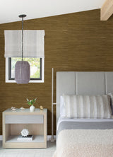 Zhilan Brown Grasscloth Wallpaper with Fabric & Woven Textures - A-Street Prints 2923-88046