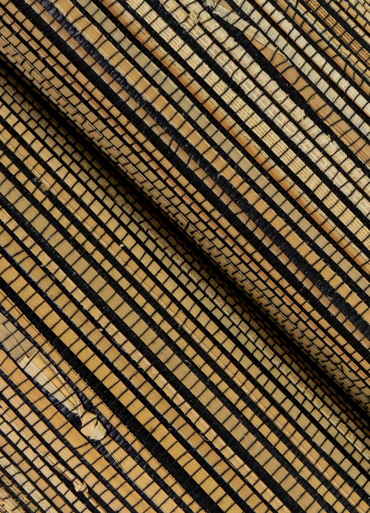 Mayleen Black Grasscloth Wallpaper with Modern Striped Hand-Weave Texture - A-Street Prints 2923-88047