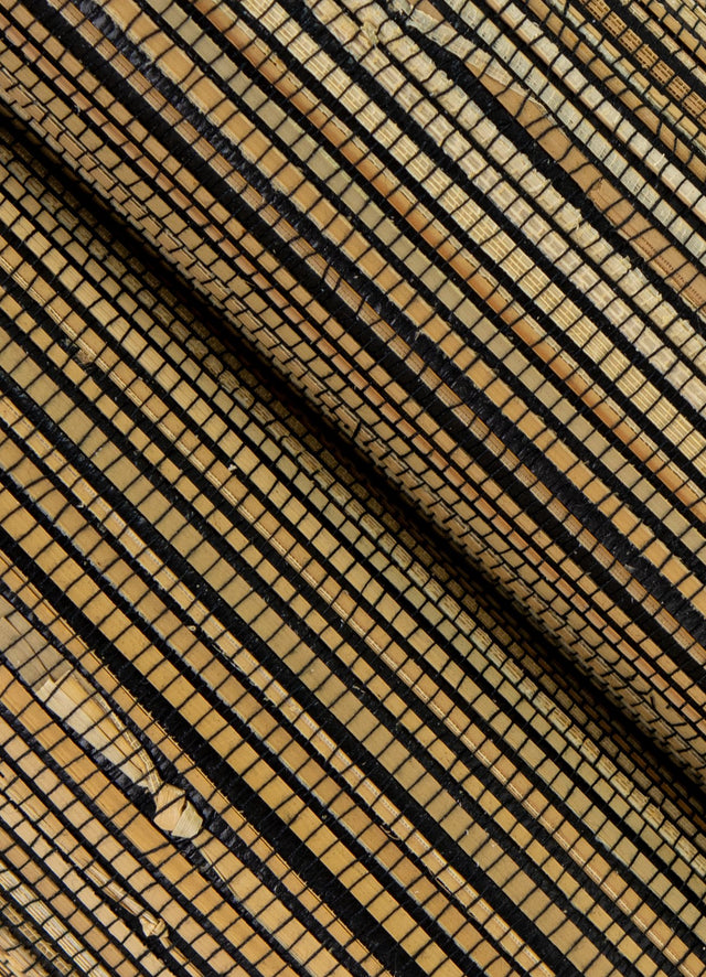 Mayleen Black Grasscloth Wallpaper with Modern Striped Hand-Weave Texture - A-Street Prints 2923-88047