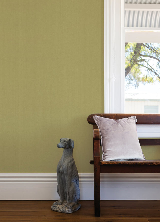 Qiaohui Green Petite Weave Textured Grasscloth Wallpaper - A-Street Prints 2923-88060