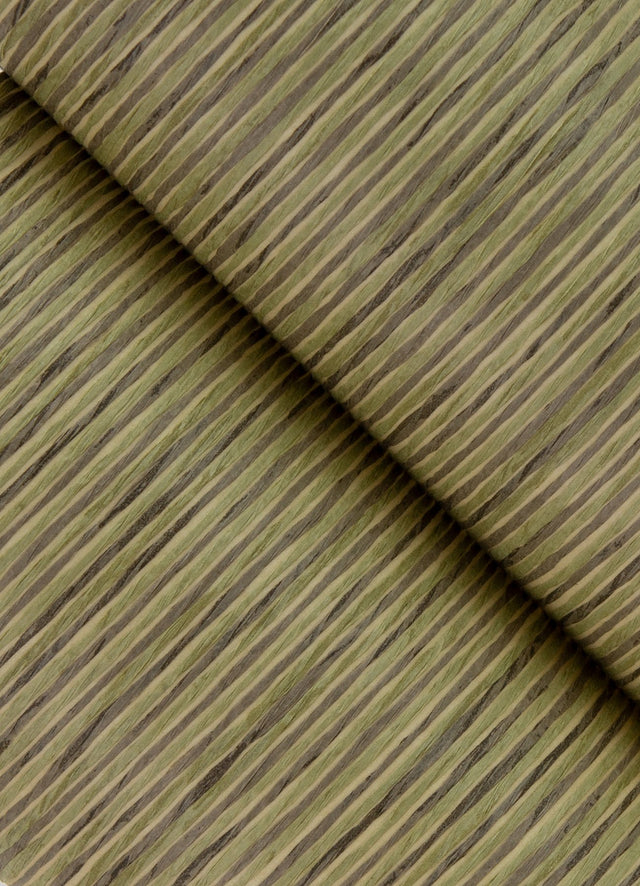 Meihui Sage Paper Weave Wallpaper with Farmhouse Striped Graphic Motif - A?Street Prints 2923-88063