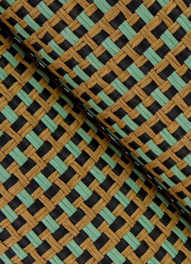 Ruolan Aqua Woven Wallpaper with Modern Geometric Paper Weave Grasscloth - A-Street Prints 2923-88065