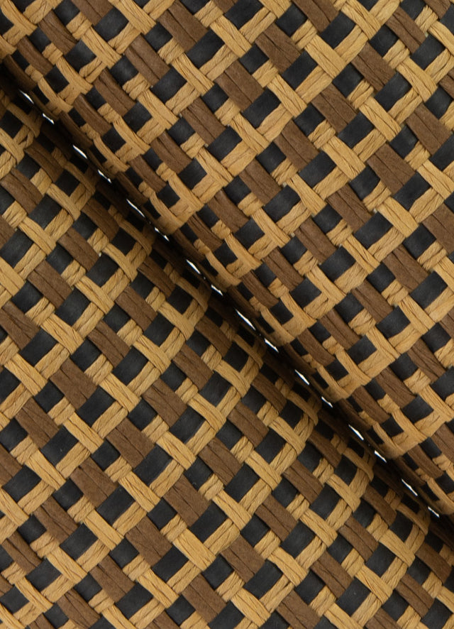 Ruolan Black Woven Wallpaper with Modern Geometric Paper Weave Grasscloth - A-Street Prints 2923-88066