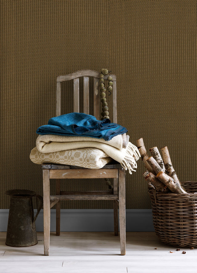 Ruolan Black Woven Wallpaper with Modern Geometric Paper Weave Grasscloth - A-Street Prints 2923-88066