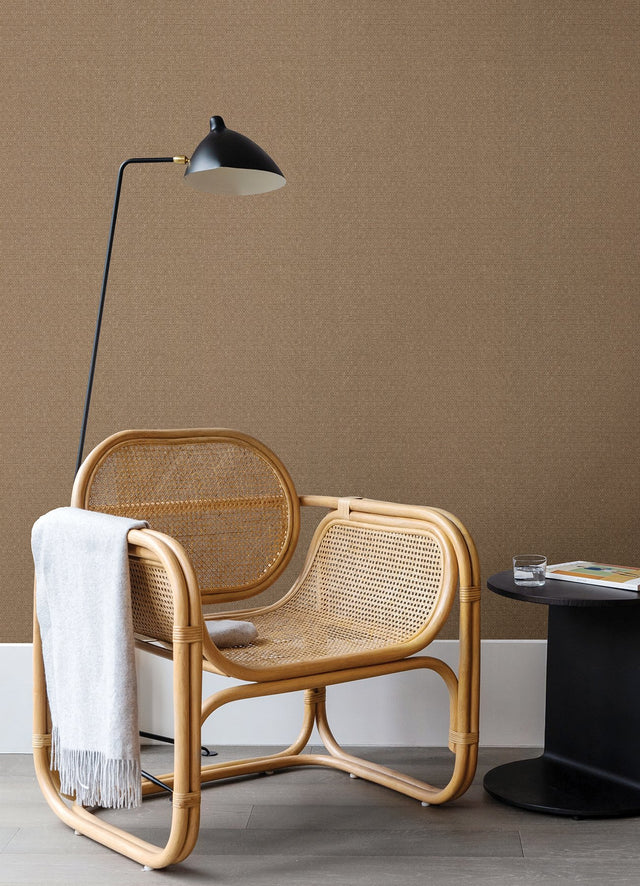 Huiqing Brown Geometric Weave Wallpaper with Textured Paper Weave Grasscloth - A?Street Prints 2923-88067