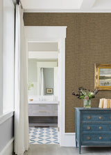 Cixi Neutral Basketweave Wallpaper with Modern Fabric & Woven Texture - A?Street Prints 2923-88069