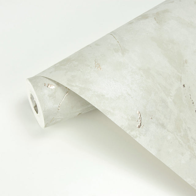 Titania Taupe Marble Texture Wallpaper with Metallic Stone Motif - Brewster 2927-00104