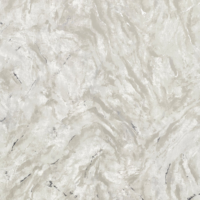 Titania Silver Marble Texture Wallpaper with Metallic Abstract Stone Motif - Brewster 2927-00106