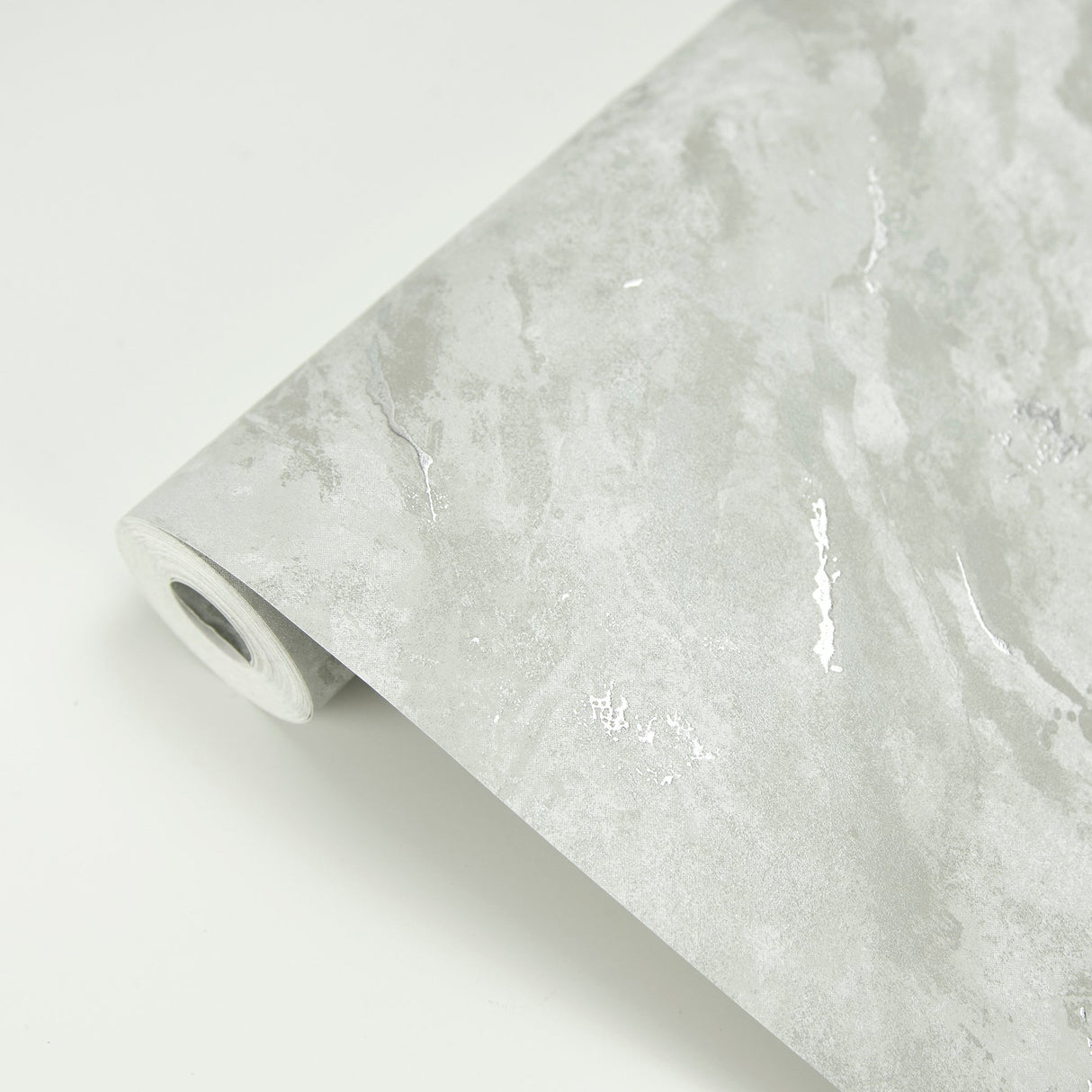 Titania Silver Marble Texture Wallpaper with Metallic Abstract Stone Motif - Brewster 2927-00106