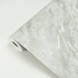 Titania Silver Marble Texture Wallpaper with Metallic Abstract Stone Motif - Brewster 2927-00106