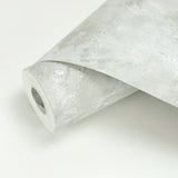 Titania Silver Marble Texture Wallpaper with Metallic Abstract Stone Motif - Brewster 2927-00106