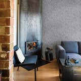 Starling Pewter Honeycomb Wallpaper with Metallic Geometric Pattern - Brewster 2927-00404