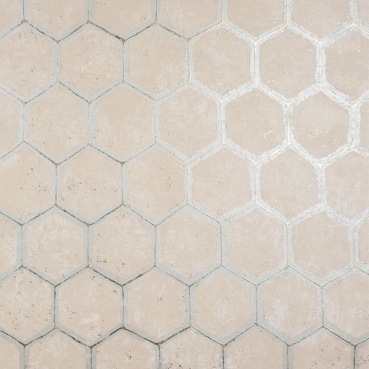 Starling Copper Honeycomb Wallpaper with Metallic Geometric Pattern - Brewster 2927-00405