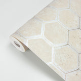 Starling Copper Honeycomb Wallpaper with Metallic Geometric Pattern - Brewster 2927-00405