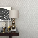 Starling Silver Honeycomb Wallpaper with Metallic Geometric Motif - Brewster 2927-00406