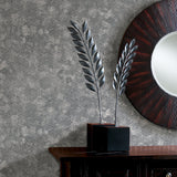 Luna Pewter Distressed Chevron Wallpaper with Metallic Abstract Chevron Motif - Brewster 2927-00602