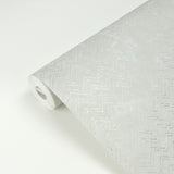 Luna Platinum Distressed Chevron Wallpaper with Metallic Effect - Brewster 2927-00604