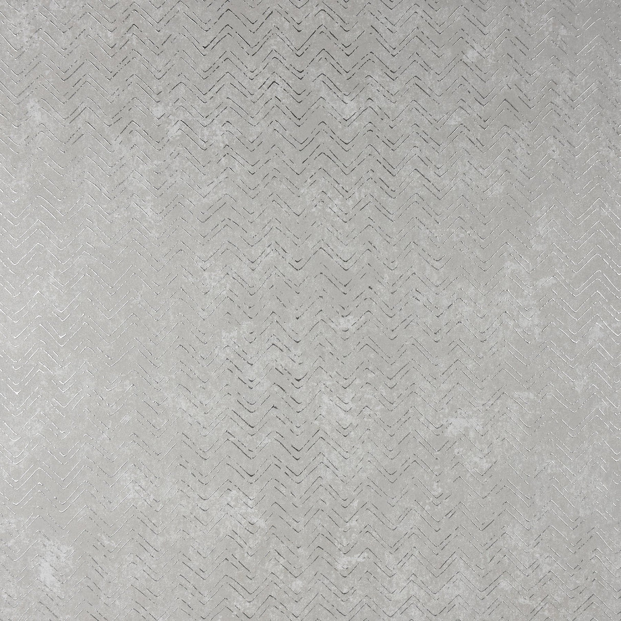 Luna Silver Distressed Chevron Wallpaper with Metallic Modern Abstract Pattern - Brewster 2927-00607