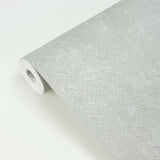 Luna Silver Distressed Chevron Wallpaper with Metallic Modern Abstract Pattern - Brewster 2927-00607