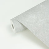 Luna Silver Distressed Chevron Wallpaper with Metallic Modern Abstract Pattern - Brewster 2927-00607