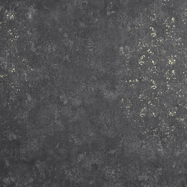 Drizzle Charcoal Speckle Wallpaper with Metallic Gold Flecks - Brewster 2927-00701