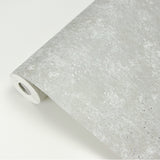 Drizzle Light Grey Speckle Wallpaper with Metallic Distressed Texture - Brewster 2927-00704