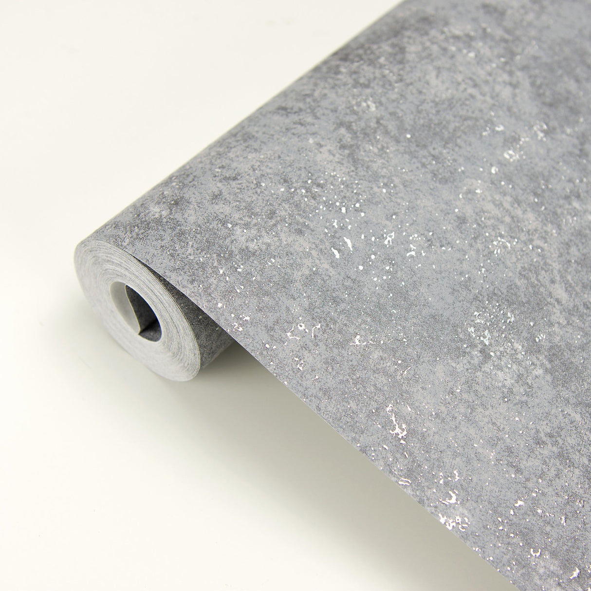 Drizzle Pewter Speckle Wallpaper with Metallic Distressed Texture - Brewster 2927-00706