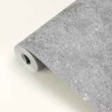 Drizzle Pewter Speckle Wallpaper with Metallic Distressed Texture - Brewster 2927-00706