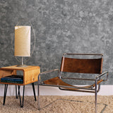 Drizzle Pewter Speckle Wallpaper with Metallic Distressed Texture - Brewster 2927-00706
