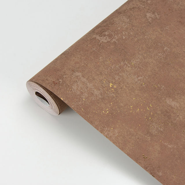 Drizzle Dark Red Speckle Wallpaper with Metallic Distressed Texture - Brewster 2927-00707