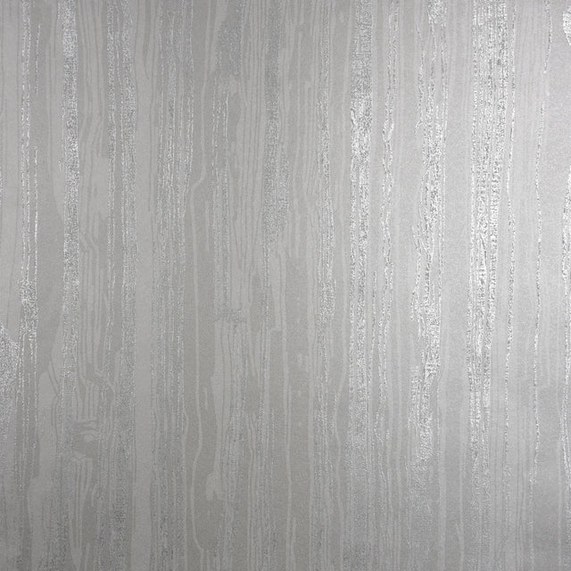 Nova Silver Faux Wood Wallpaper with Metallic Wood Grain - Brewster 2927-10105